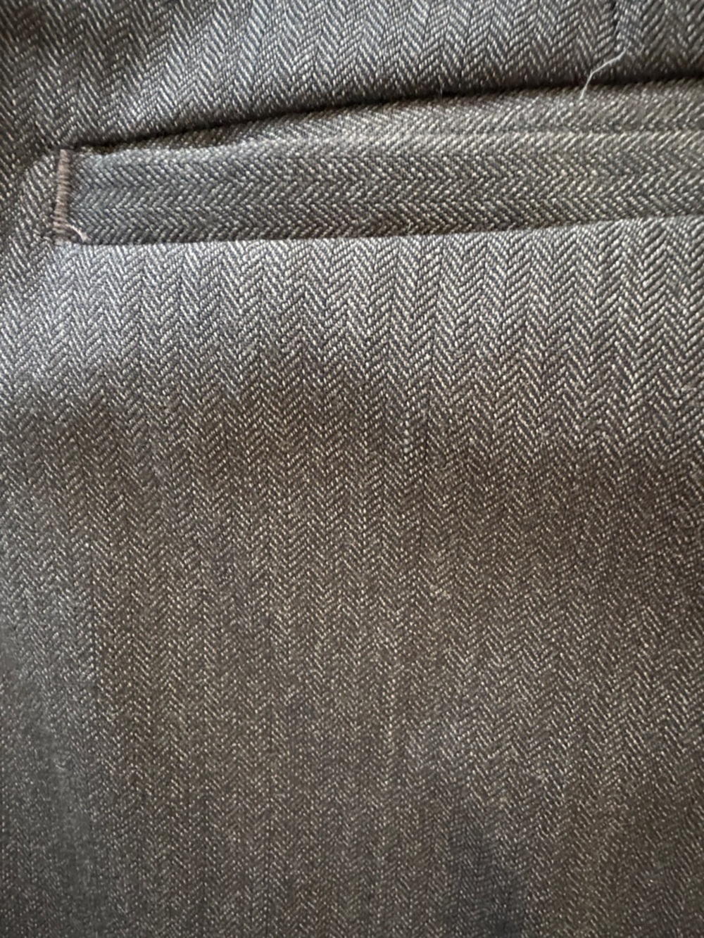 Classic Herringbone Dress Pants - Dark Brown
